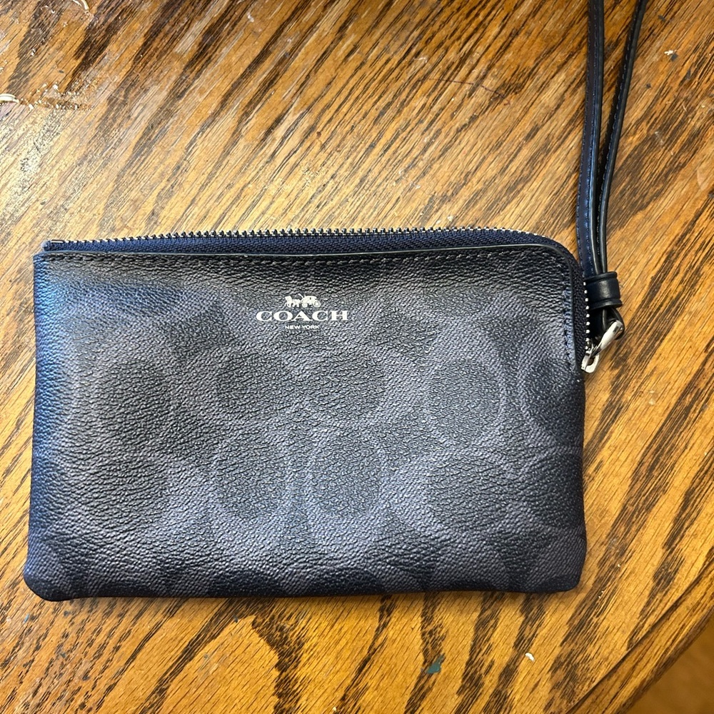 Coach Black Signature Wristlet